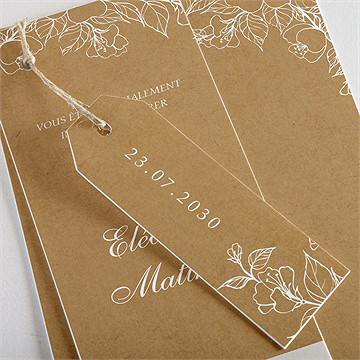 Faire-part mariage belle découverte superposition - Détail du faire-part