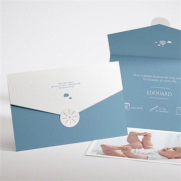 Faire-part naissance pictogrammes enveloppe