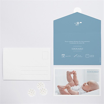 Faire-part naissance pictogrammes enveloppe - vue d'ensemble
