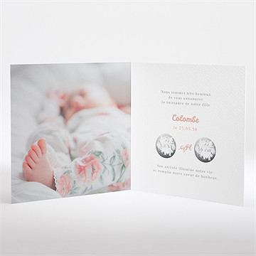 Faire-part naissance sous toutes les coutures plié - Intérieur du faire-part