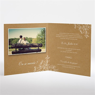 Faire-part mariage belle découverte ficelle - Intérieur du faire-part