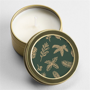 Bougie noël déco en or