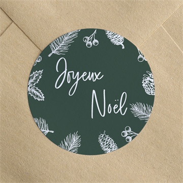 Stickers noël forêt blanche