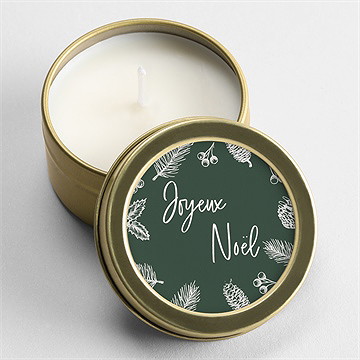 Bougie noël forêt blanche