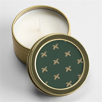 Bougie noël touche dorée