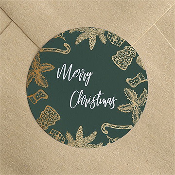 Stickers noël feuilles d'or