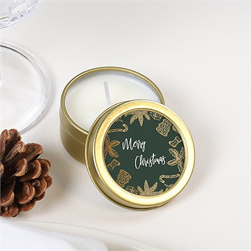 Bougie noël feuilles d'or - Mise en situation