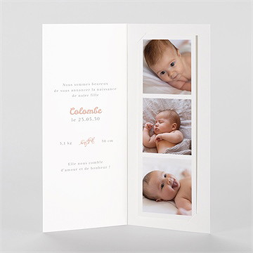 Faire-part naissance toutes les coutures photomaton - Intérieur du faire-part