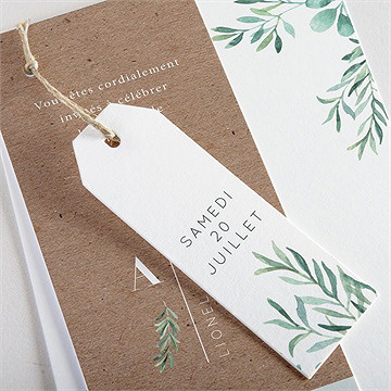 Faire-part mariage let love grow ! superposition - Détail du faire-part