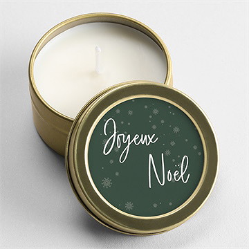 Bougie noël flocons blancs