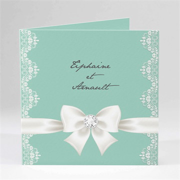 Faire-part mariage strass et paillettes plié