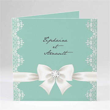 Faire-part mariage strass et paillettes plié