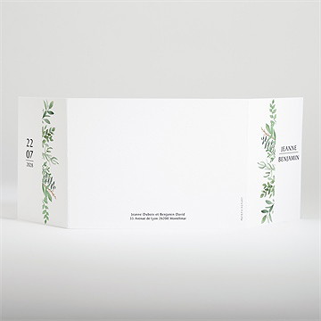 Faire-part mariage nature chic ficelle - Dos du faire-part