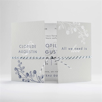 Faire-part mariage esperluette 2 volets