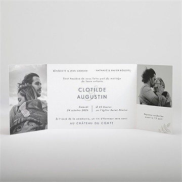 Faire-part mariage esperluette 2 volets - Intérieur du faire-part