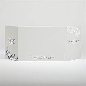 Faire-part mariage esperluette 2 volets - Dos du faire-part