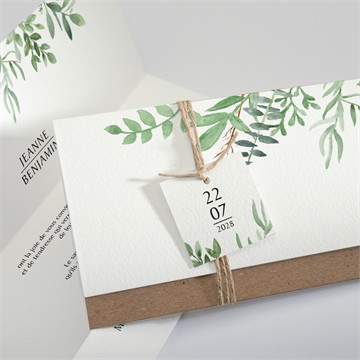 Faire-part mariage nature chic pochette