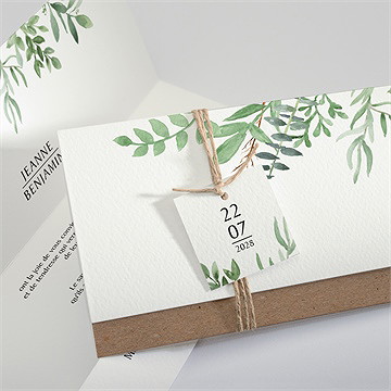 Faire-part mariage nature chic pochette