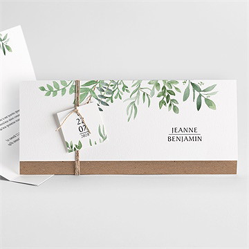 Faire-part mariage nature chic pochette - Faire-part entier