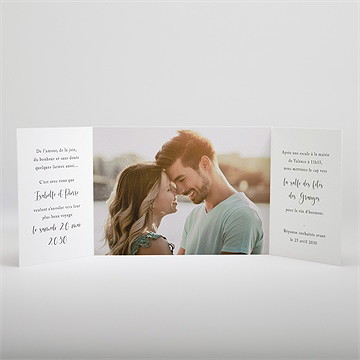 Faire-part mariage dans le sable deux volets - Intérieur du faire-part