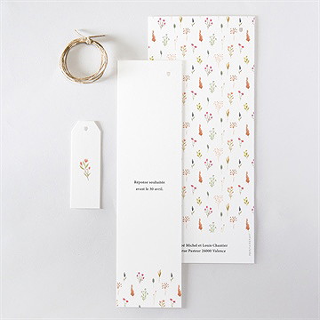 Faire-part mariage art champêtre superposition - Dos du faire-part