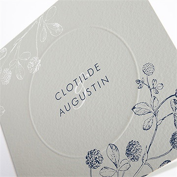 Faire-part mariage esperluette gaufrage - Détail du faire-part