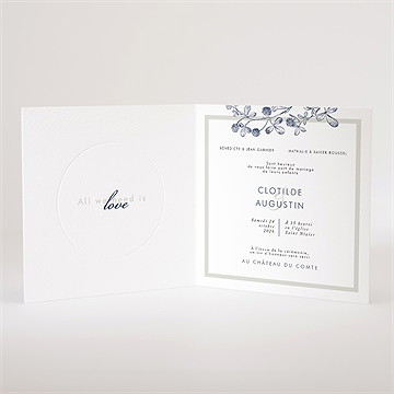 Faire-part mariage esperluette gaufrage - Intérieur du faire-part