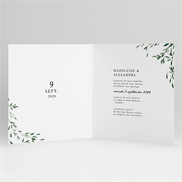 Faire-part mariage l'olivier ensemencé - Intérieur du faire-part