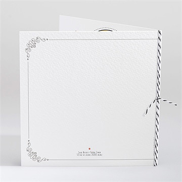 Faire-part mariage vintage & original plié - Dos du faire-part