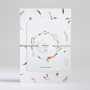 Faire-part mariage art champêtre ensemencé