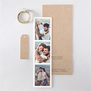 Faire-part mariage avec programme superposition - Dos du faire-part