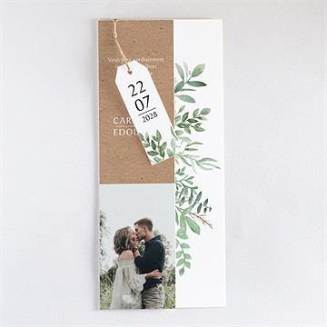 Faire-part mariage feuillage d'été superposition - Faire-part assemblé