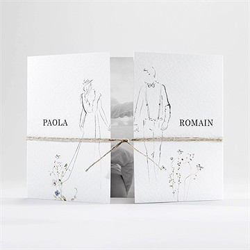 Faire-part mariage complicité ficelle