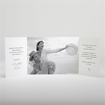 Faire-part mariage complicité ficelle - Intérieur du faire-part