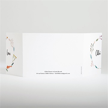 Faire-part mariage art champêtre ficelle - Dos du faire-part