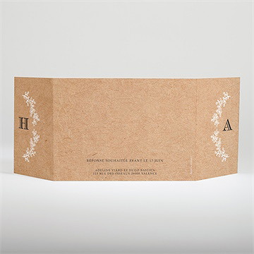 Faire-part mariage petite cocotte ficelle - Dos du faire-part