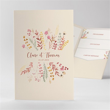 Faire-part mariage élégance champêtre pocketfold