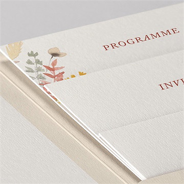 Faire-part mariage élégance champêtre pocketfold - Détail du faire-part