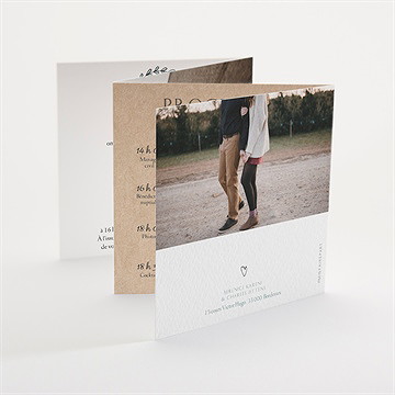 Faire-part mariage avec programme à gratter - Dos du faire-part