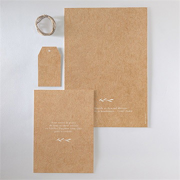 Faire-part mariage bohème écolo superposition - Vue d'ensemble verso