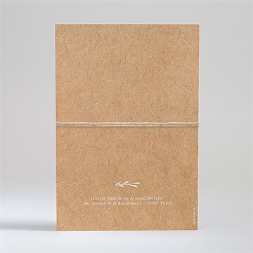 Faire-part mariage bohème écolo superposition - Dos du faire-part