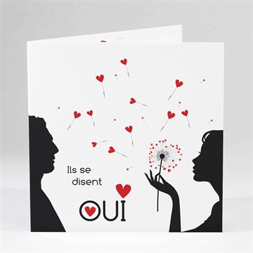 Faire-part mariage un oui en photo plié