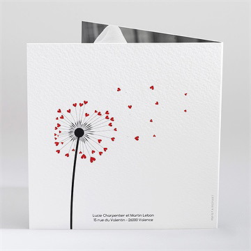 Faire-part mariage un oui en photo plié - Dos du faire-part