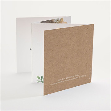 Faire-part mariage nature chic accordéon - Dos du faire-part