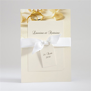 Faire-part mariage alliances superposition