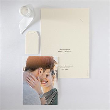 Faire-part mariage alliances superposition - Dos du faire-part