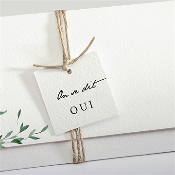 Faire-part mariage l'olivier pochette - Détail du faire-part