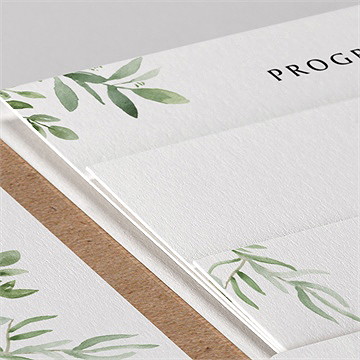 Faire-part mariage nature chic pocketfold - Détail du faire-part