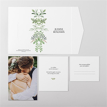 Faire-part mariage nature chic pocketfold - Vue ensemble extérieur