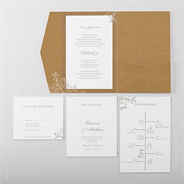 Faire-part mariage belle découverte pocketfold - Vue d'ensemble intérieur